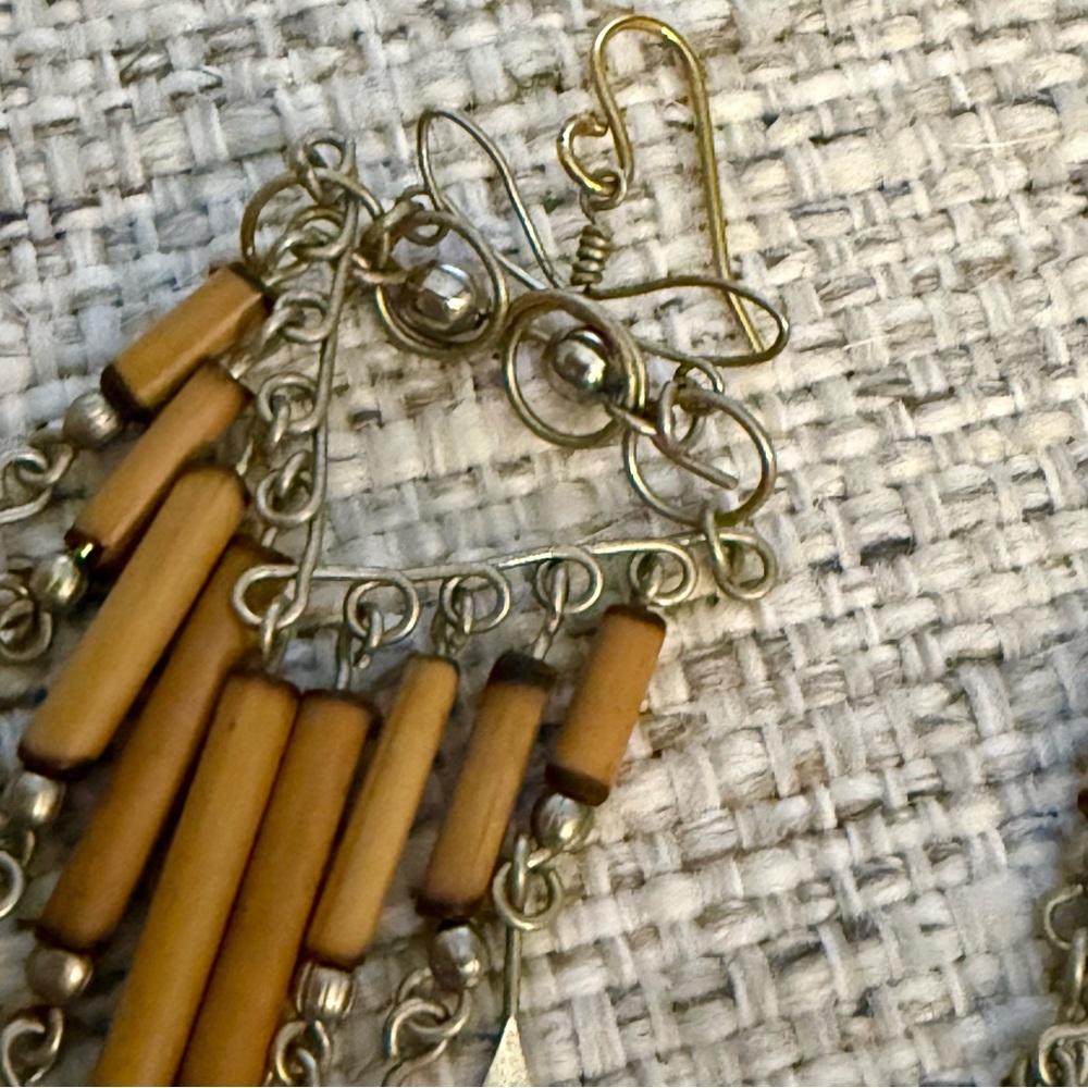 5 for $25!! Vintage Bamboo Bohemian Earrings - Picture 7 of 9